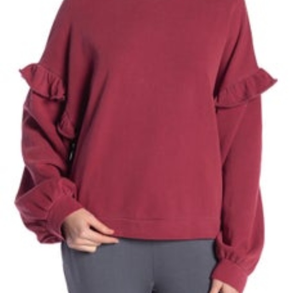 Double Ruffle Sleeve Sweatshirt - Picture 2 of 4